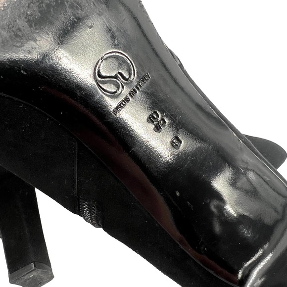 St. John Black Suede Ankle Bootie Size 10.5 Made in Italy EUC - Picture 11 of 13